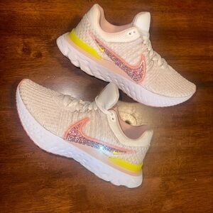 Custom Nike React detailed w/  Swarovski crystals Women's Sz 8.5